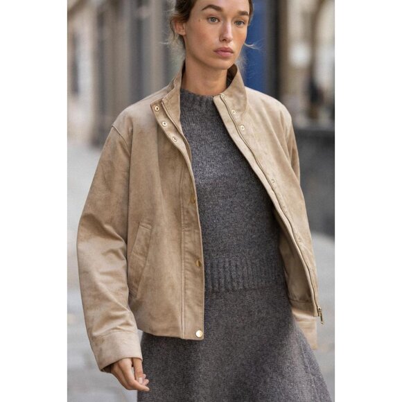 ZARA FAUX SUEDE JACKET - Picture 3 of 7